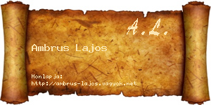 Ambrus Lajos névjegykártya
