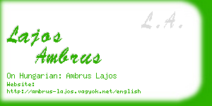 lajos ambrus business card